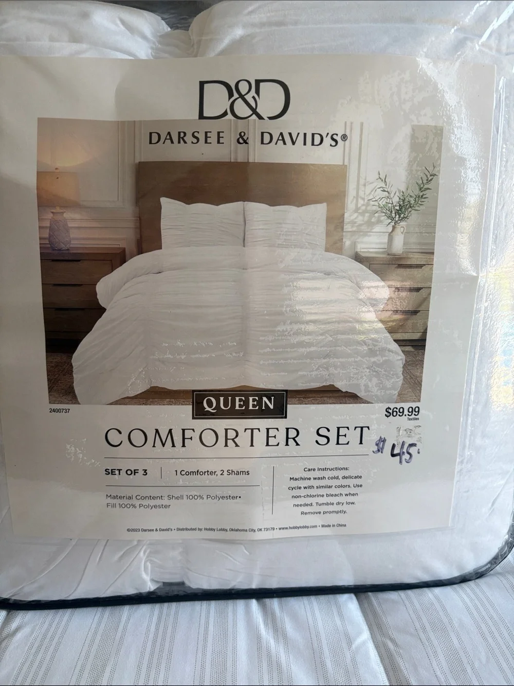 White Queen Comforter Set - 3 Piece